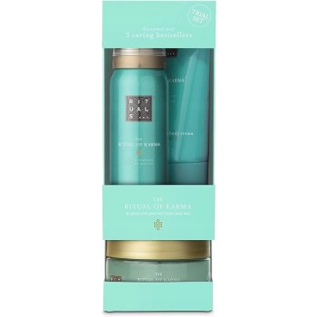 Rituals The Ritual Of Karma tělový krém 70 ml + sprchová pěna 50 ml + čisticí tělový peeling 125 g dárková sada