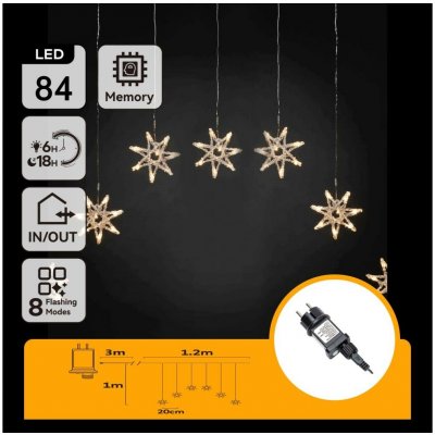 Aigostar LED Venkovní vánoční řetěz 84xLED/230V 1,2x1m IP44 teplá bílá vločky B10303ABGL – Hledejceny.cz