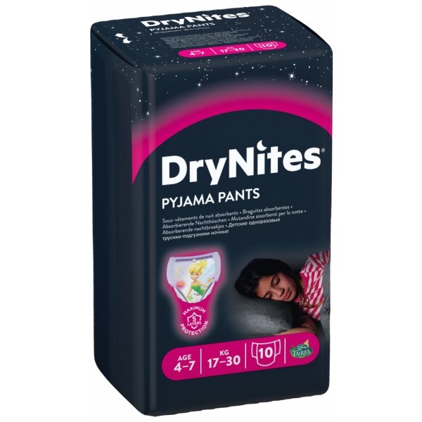 Plenka Huggies Dry Nites pro děvčata s váhou 17-30 kg 10 ks