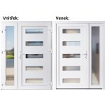 Soft Dvoukřídlé vchodové 6300+Sklo Nisip Bílá/bílá pravé 150 x 200 cm – Hledejceny.cz