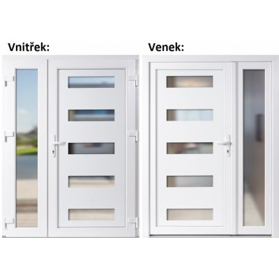 Soft Dvoukřídlé vchodové 6300+Sklo Nisip Bílá/bílá pravé 150 x 200 cm – Hledejceny.cz