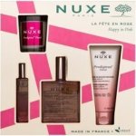 Nuxe Happy in Pink sprchový gel 100 ml + suchý olej 100 ml + svíčka 70 g + parfémová voda 15 ml dárková sada – Zboží Mobilmania