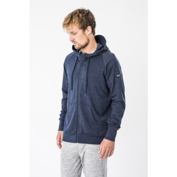 super.natural merino mikina Essential Zip Hoodie blue Iris melange