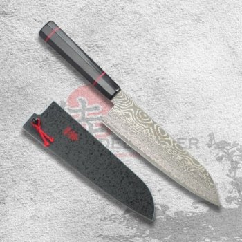 Sekiryu Saku Original Japanese Chef Santoku Knife Hammered Texture 180mm -  NikanKitchen (日韓台所)