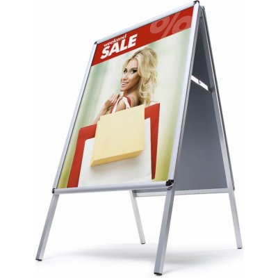 Jansen Display Interiérové reklamní áčko 500 x 700 mm (B2), oblý roh, profil 25mm – Sleviste.cz