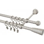 GARNÝŽE-HEBR Garnýž kroucená Sevilla double chrom mat dvojitá 320 cm – Zboží Mobilmania