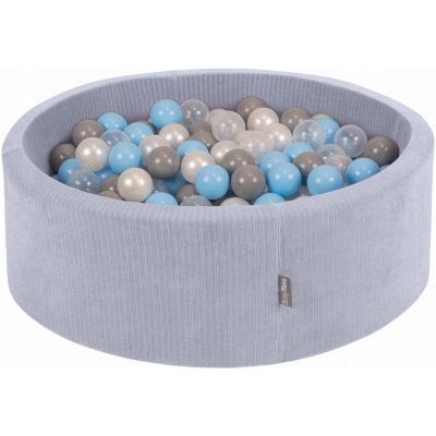 KiddyMoon suchý bazén kulatý manšestrový tmavě šedý se 100 míčky – Zboží Dáma