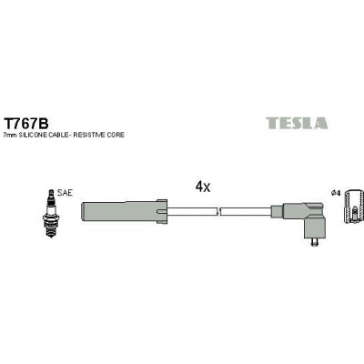 Sada kabelů pro zapalování TESLA T767B – Hledejceny.cz