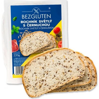 BEZGLUTEN Chléb bílý s černuchou bez lepku 220 g – Zbozi.Blesk.cz