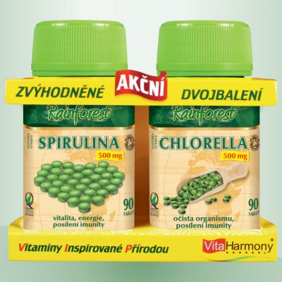VitaHarmony Chlorella 500 mg 90 tablet + Spirulina 500 mg 90 tablet – Zbozi.Blesk.cz
