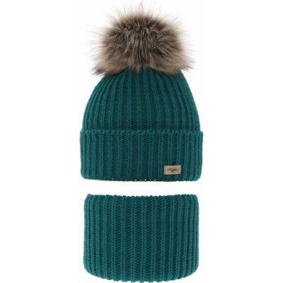 Dětská petrolejová zimní čepice s bambulí a tunelem Willow – Hledejceny.cz