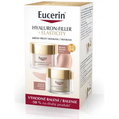 Eucerin Hyaluron-Filler + Elasticity Rosé denní SPF30 + noční krém 2x50 ml – Hledejceny.cz