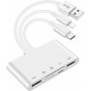 Adaptér a redukce k mobilu AppleMix Přepojka / adaptér Lightning / USB-C / USB-A na 2x USB-A + Lightning + SD / Micro SD