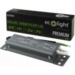 24V LED napájecí zdroj hermetický 30W 1,25A vodotěsný transformátor PREMIUM EC20428