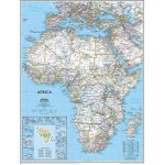 National Geographic Afrika - nástěnná mapa Classic 90 x 120 cm Varianta: bez rámu v tubusu, Provedení: laminovaná mapa v lištách – Hledejceny.cz