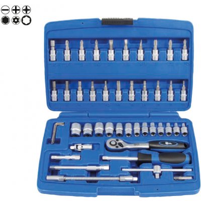 TRIUMF profi gola sada 1/4" 6ti hran 4 - 14 mm Torx vrtaný 47 dílů – Sleviste.cz