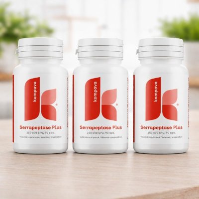 Kompava SERRAPEPTASE PLUS 250 000 SPU proteolytický enzym 3 x 90 kapslí – Hledejceny.cz