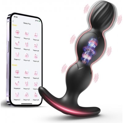 SuperLove Anal Beads Vibrating Butt Plug with App Black – Sleviste.cz