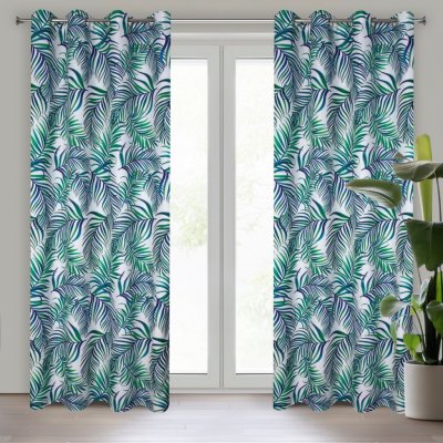 EUROFIRANY ZÁVĚS NA KROUŽCÍCH PALMS 02 140X250 CM VZOROVANÁ – Sleviste.cz