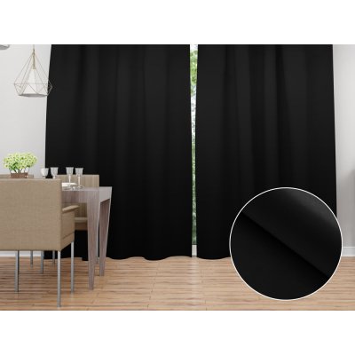 Biante Dekorační závěs TF-108 Černý bez vzoru - š. 150 cm 150x140 cm – Sleviste.cz