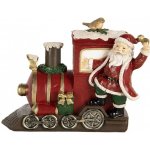 Clayre & Eef Červená vánoční dekorace Santa stojící u mašinky - 16*10*13 cm – Hledejceny.cz