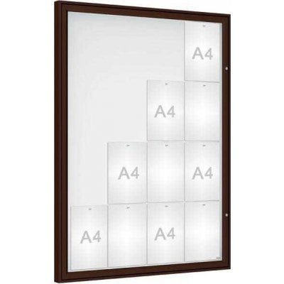 PROCITY Venkovní vitrína Classique, 16 x A4, sklo, hnědá – Zboží Živě