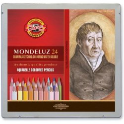 Koh-i-noor souprava akvarelových pastelek MONDELUZ Portrét 24 ks v dřevěné krabičce
