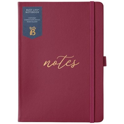 Busy B Linkovaný notes Burgundy A5 červená barva papír – Sleviste.cz