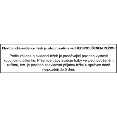 Walteco Elektronická evidence tržeb - zjednodušený režim, 150x40mm, samolepka , 20100 – Zbozi.Blesk.cz