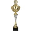 Pohár a trofej Kovový pohár s poklicí Zlato-stříbrný 34 cm 12 cm