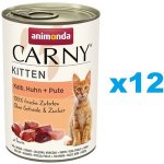 Carny Kitten Telecí kuřecí a krůtí 12 x 400 g – Hledejceny.cz