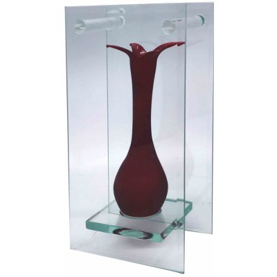 Skleněná váza s plochým sklem, červená – Zboží Mobilmania