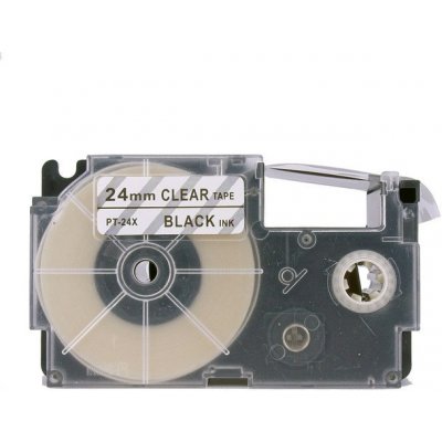 Kompatibilní páska s Casio XR-24X1, 24mm x 8m, černý tisk / průhledný podklad – Zboží Mobilmania