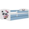 Postel Kocot kids Babydreams panda modrá se šuplíky s matrací