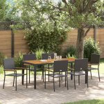 Omaxi 455291 Zahradní jídelní souprava 7 pcs Černá 190 x 90 x 75 cm – Hledejceny.cz