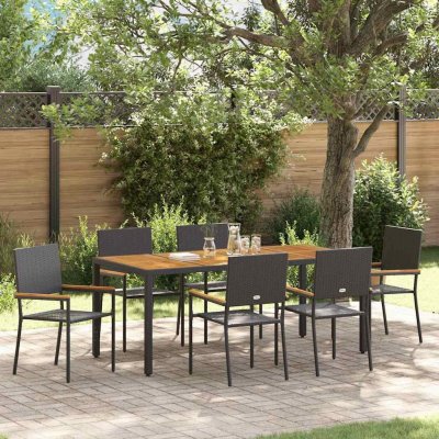 Omaxi 455291 Zahradní jídelní souprava 7 pcs Černá 190 x 90 x 75 cm – Hledejceny.cz