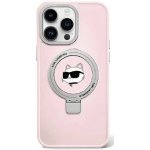 Karl Lagerfeld iPhone 15 Pro Ring Stand Choupette Head MagSafe růžové – Sleviste.cz