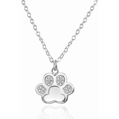 Agato Dívčí stříbrný náhrdelník tlapka AGT-ND03W – Zboží Mobilmania