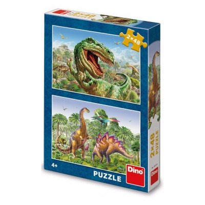 Dino 2v1 Souboj dinosaurů 26x18cm 2x48 dílků – Zbozi.Blesk.cz