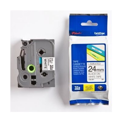 Brother originální páska do tiskárny štítků, Brother, TZE-251, černý tisk/bílý podklad, laminovaná, 8m, 24mm – Hledejceny.cz