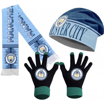 pletené rukavice a pletená čepice - Manchester City FC – Zboží Dáma