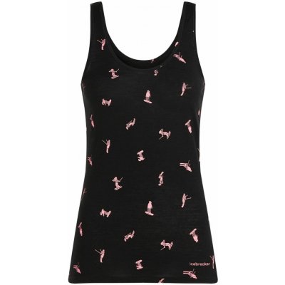 Icebreaker Wmns 150 Siren Tank Ski Day Black/Acid Pink/Aop – Zboží Mobilmania