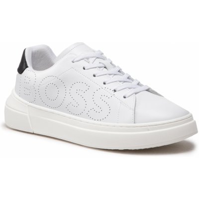 BOSS dětské kožené sneakers boty bílá