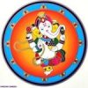 Mandala na sklo Tančící Ganesha velká Sunseal