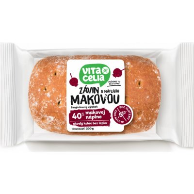 Vitacelia Závin bezlepkový s náplní makovou 200 g – Zboží Dáma