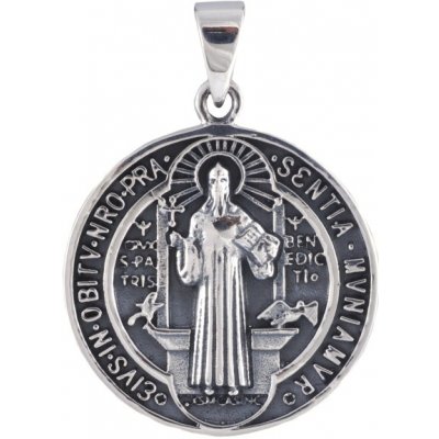 Vorlové Šperky Stříbrný přívěsek svatý Benedikt PR741 – Zboží Mobilmania