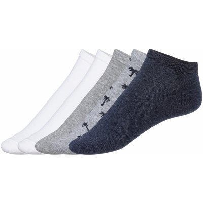 LIVERGY Pánské nízké ponožky s BIO bavlnou, 5 párů (43/46, bílá / šedá / navy modrá)