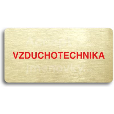 ACCEPT Piktogram VZDUCHOTECHNIKA - zlatá tabulka - barevný tisk bez rámečku