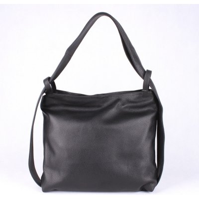 Kabelka a batoh v 1 velká kožená kabelka na rameno a batoh 7712 černá – Sleviste.cz