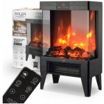 Adler Elektrický krb stojící 2000 W 3D efekt plamene černý – Sleviste.cz